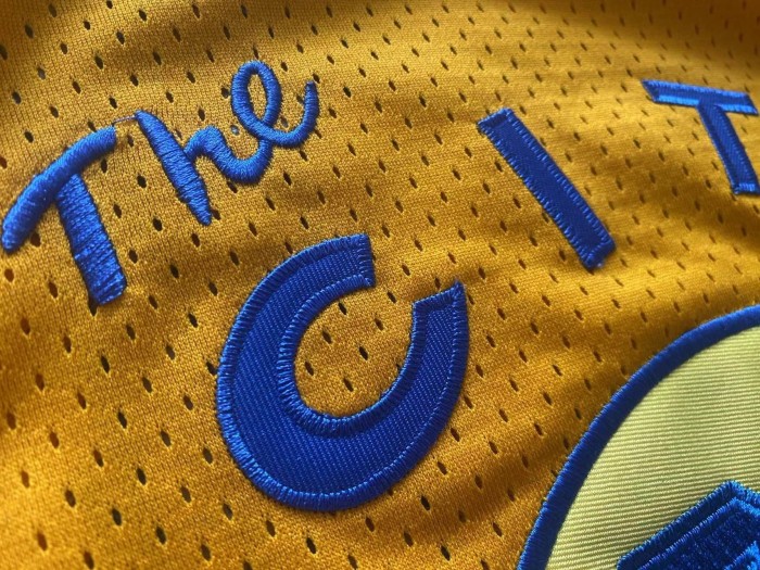2019-2020 M&N Warriors Curry #30 Yellow Retro Top Quality Dense Embroidery NBA Jersey