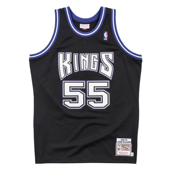 1998-1999 M&N Kings Willians #55 Black Retro Top Quality Dense Embroidery NBA Jersey