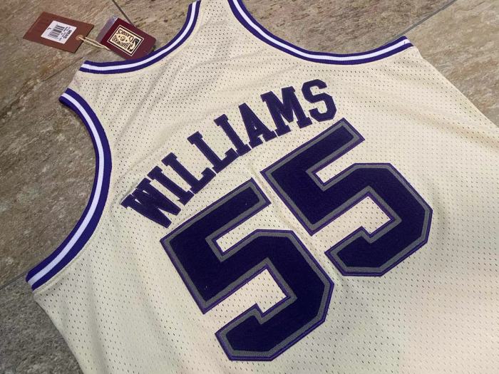 1998-1999 M&N Kings Willians #55 White Retro Top Quality Dense Embroidery NBA Jersey