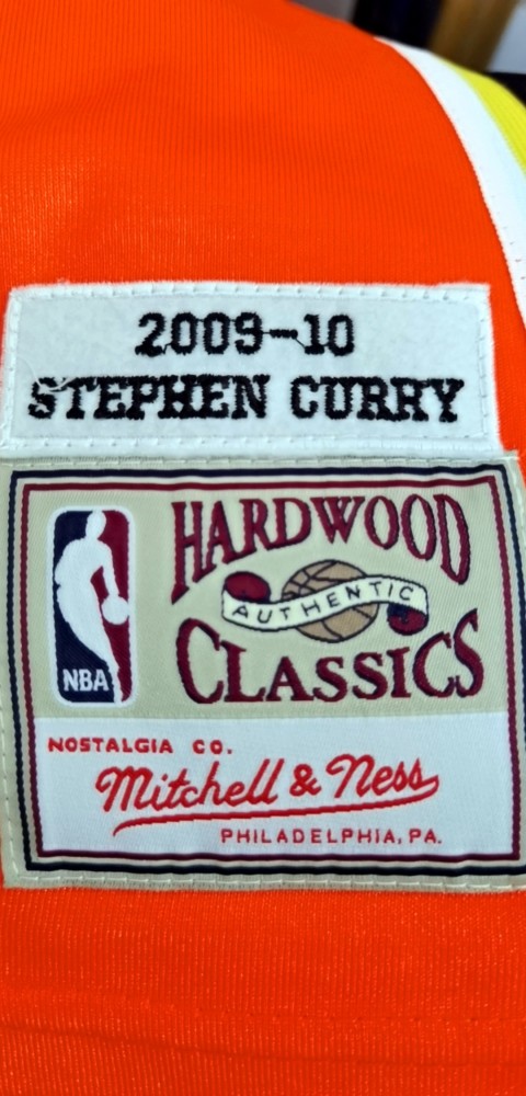 2009-2010 M&N Warriors Curry #30 Orange Retro Top Quality Dense Embroidery NBA Jersey