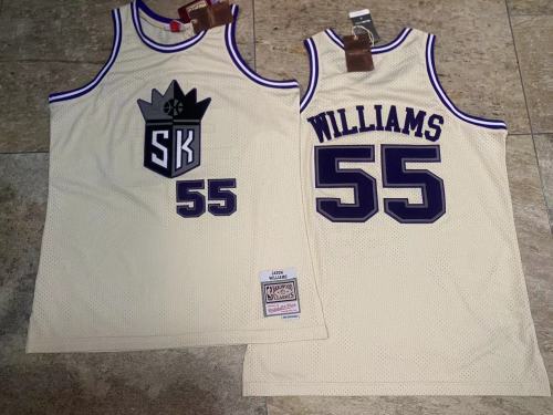 1998-1999 M&N Kings Willians #55 White Retro Top Quality Dense Embroidery NBA Jersey