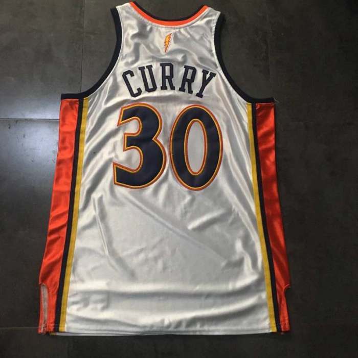 2009-2010 M&N Warriors Curry #30 White Retro Top Quality Dense Embroidery NBA Jersey
