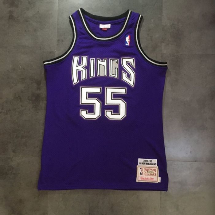 1998-1999 M&N Kings Willians #55 Purple Retro Top Quality Dense Embroidery NBA Jersey