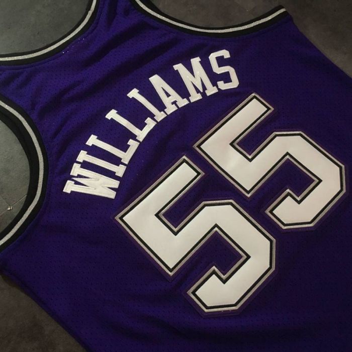 1998-1999 M&N Kings Willians #55 Purple Retro Top Quality Dense Embroidery NBA Jersey