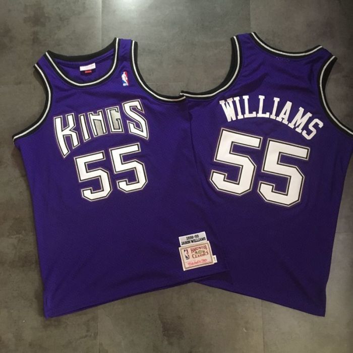 1998-1999 M&N Kings Willians #55 Purple Retro Top Quality Dense Embroidery NBA Jersey