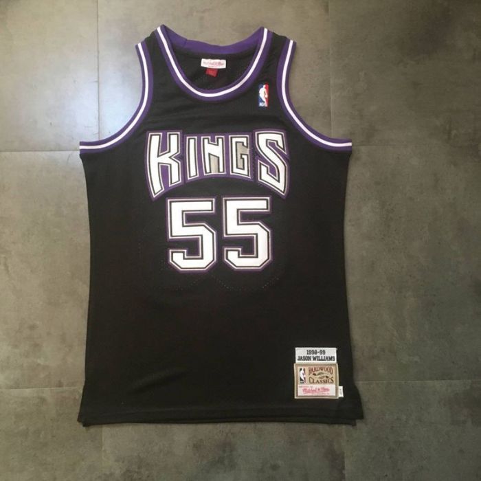 1998-1999 M&N Kings Willians #55 Black Retro Top Quality Dense Embroidery NBA Jersey
