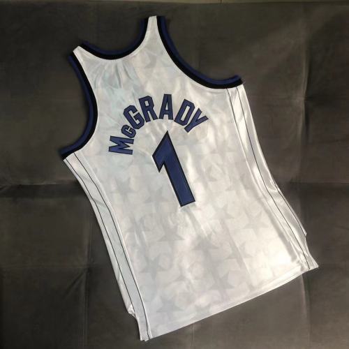 2000-2001 Magic Raptors Mcgrady #1 White Player Version Top Quality Dense Embroidery NBA Jersey