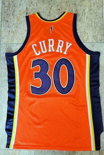 2009-2010 M&N Warriors Curry #30 Orange Retro Top Quality Dense Embroidery NBA Jersey