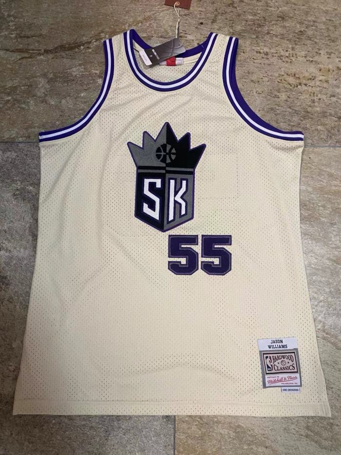 1998-1999 M&N Kings Willians #55 White Retro Top Quality Dense Embroidery NBA Jersey