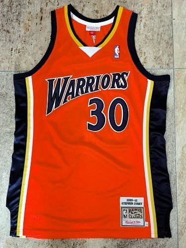 2009-2010 M&N Warriors Curry #30 Orange Retro Top Quality Dense Embroidery NBA Jersey