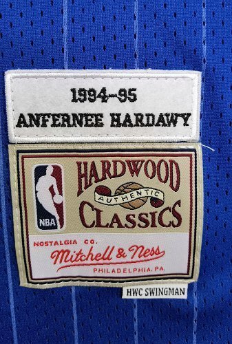 1994-1995 M&N Magic Hardaway #1 Blue Retro Top Quality Dense Embroidery NBA Jersey