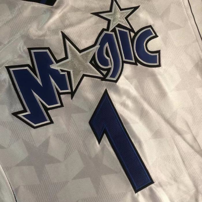 2000-2001 Magic Raptors Mcgrady #1 White Player Version Top Quality Dense Embroidery NBA Jersey