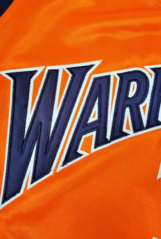 2009-2010 M&N Warriors Curry #30 Orange Retro Top Quality Dense Embroidery NBA Jersey
