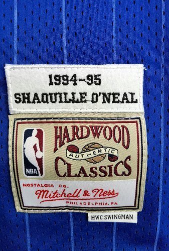 1994-1995 M&N Magic O'Neal #32 Blue Retro Top Quality Dense Embroidery NBA Jersey