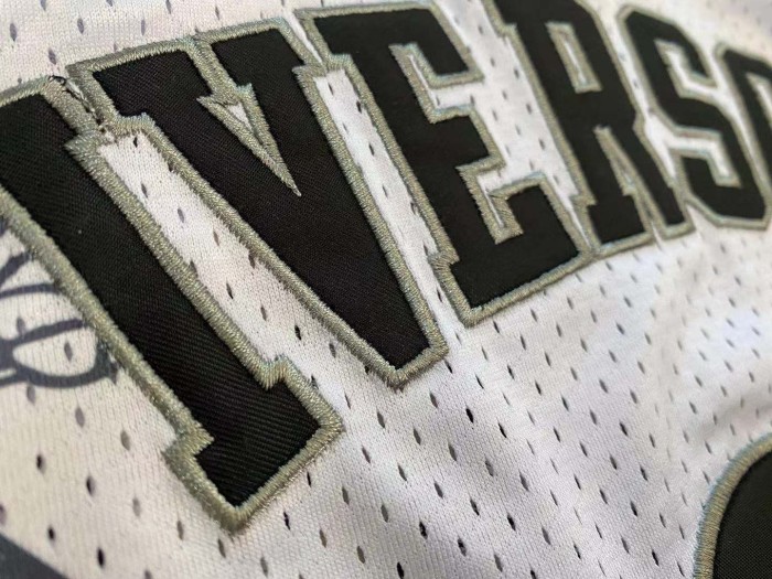 NBA 1997-1998 M&N Sixers Iverson #3 White Retro Top Quality Dense Embroidery Jersey