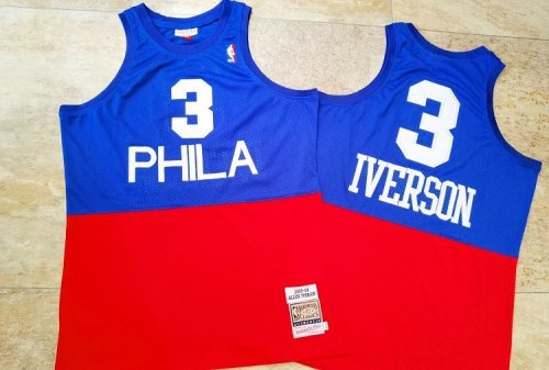 2003-2004 M&N Sixers Iverson #3 Retro Top Quality Dense Embroidery NBA Jersey