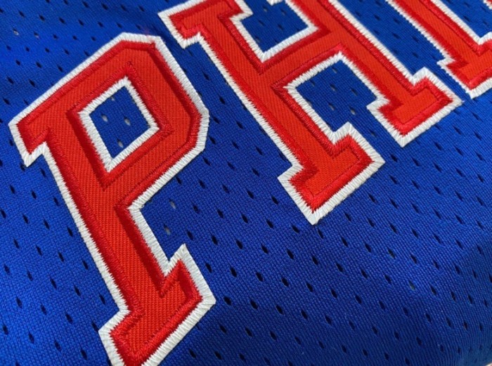 1996-1997 M&N Sixers Iverson #3 Blue Retro Top Quality Dense Embroidery NBA Jersey