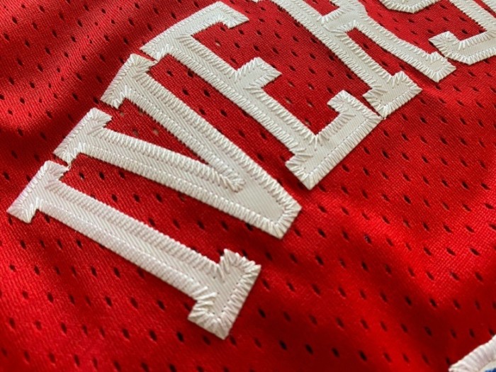 1996-1997 M&N Sixers Iverson #3 Red Retro Top Quality Dense Embroidery NBA Jersey