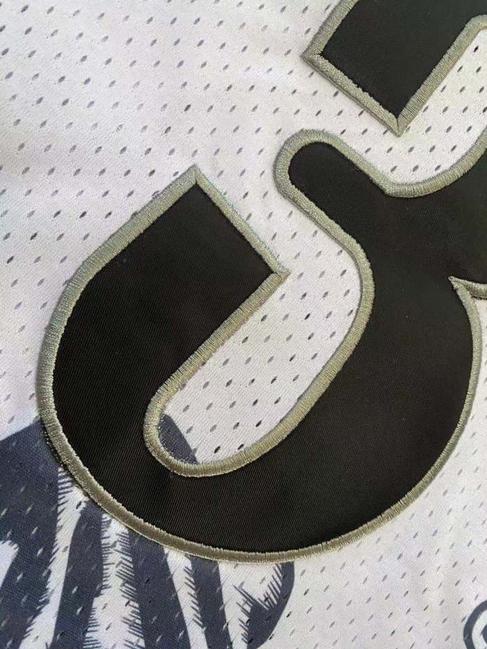 NBA 1997-1998 M&N Sixers Iverson #3 White Retro Top Quality Dense Embroidery Jersey