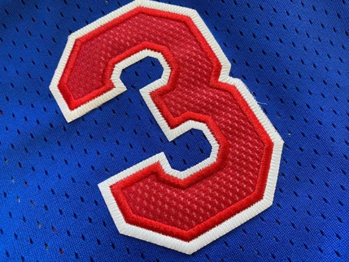 1996-1997 M&N Sixers Iverson #3 Blue Retro Top Quality Dense Embroidery NBA Jersey