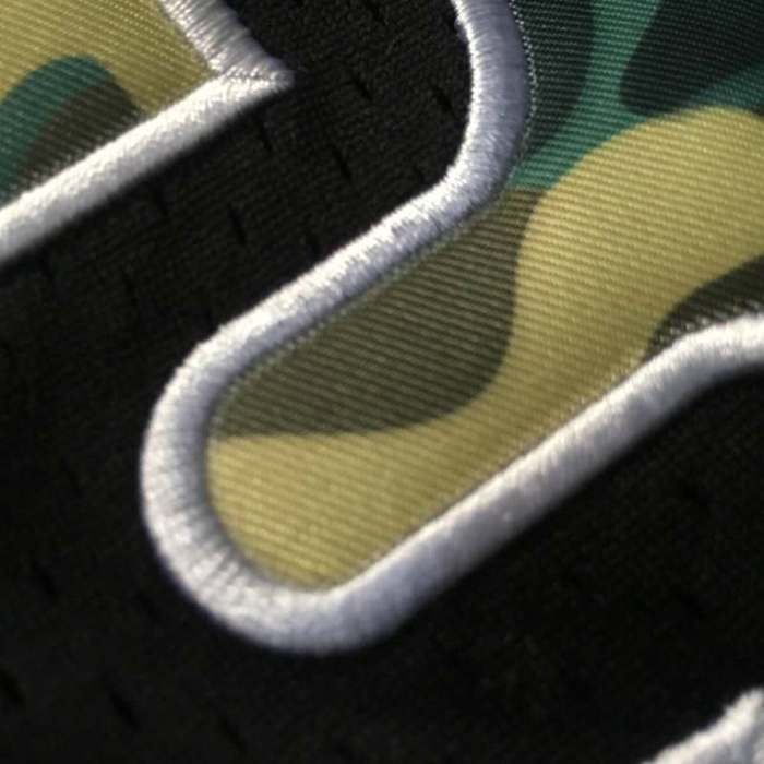 2000-2001 M&N Sixers Iverson #3 Camouflage Black Retro Top Quality Dense Embroidery Jersey