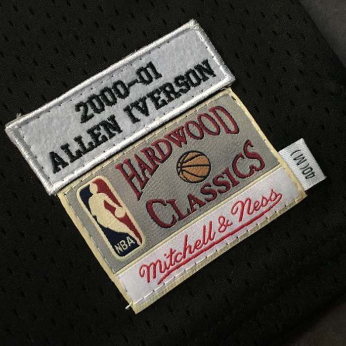 2000-2001 M&N Sixers Iverson #3 Camouflage Black Retro Top Quality Dense Embroidery Jersey