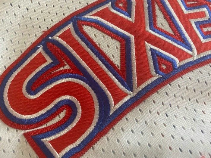 1996-1997 M&N Sixers Iverson #3 White Retro Top Quality Dense Embroidery NBA Jersey