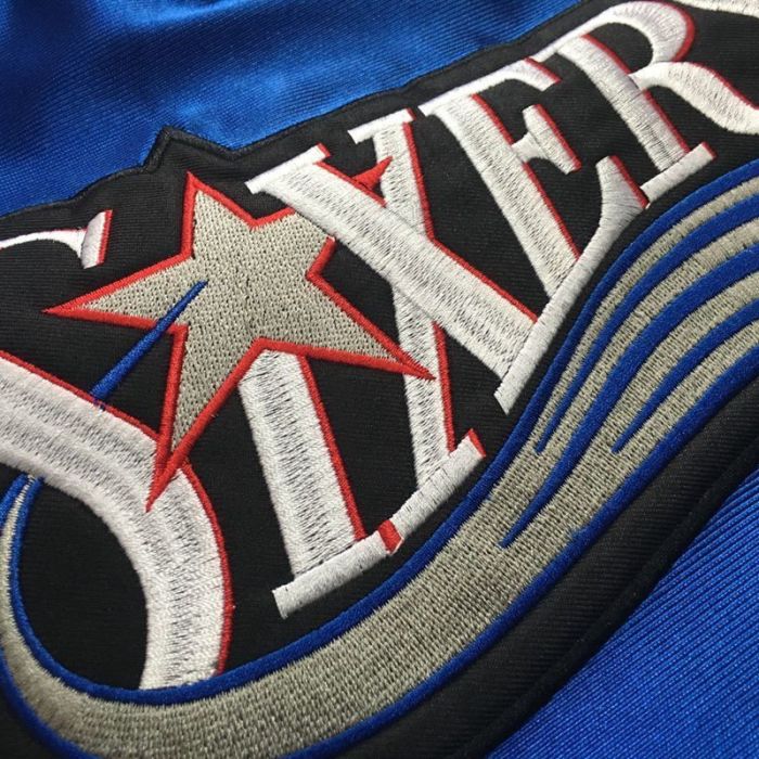 Sixers Iverson #3 Blue Retro Top Quality Dense Embroidery NBA Jersey