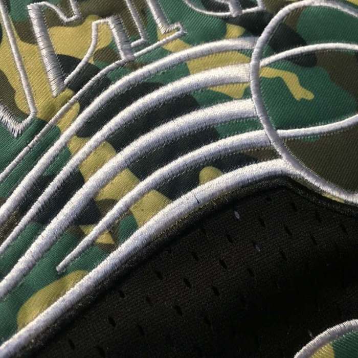 2000-2001 M&N Sixers Iverson #3 Camouflage Black Retro Top Quality Dense Embroidery Jersey