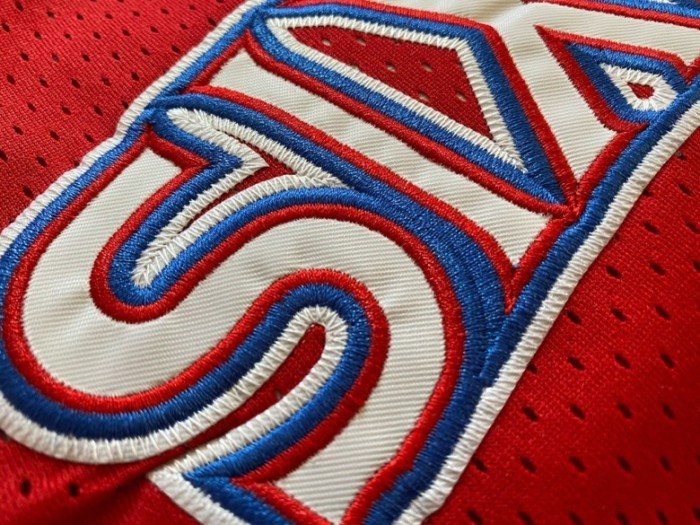 1996-1997 M&N Sixers Iverson #3 Red Retro Top Quality Dense Embroidery NBA Jersey