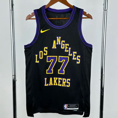 23-24 LAKERS DONCIC #77 Black City Edition Top Quality Hot Pressing NBA Jersey