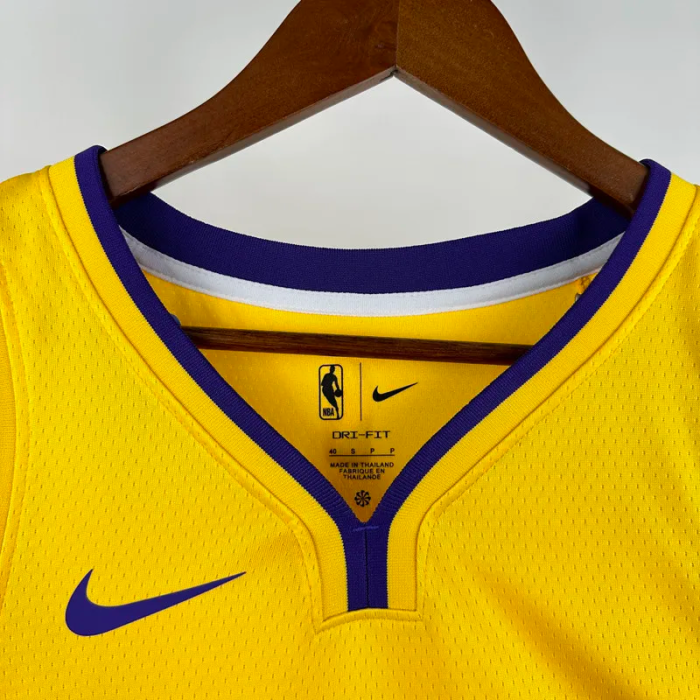 Lakers DONCIC #77 Yellow Top Quality Hot Pressing NBA Jersey(V领)