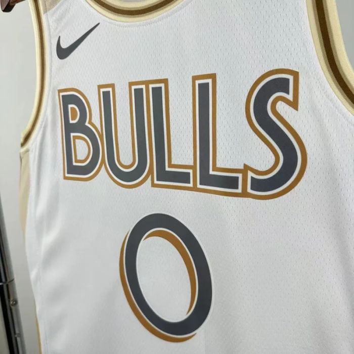 24-25 BULLS WHITE #0 White City Edition Top Quality Hot Pressing NBA Jersey