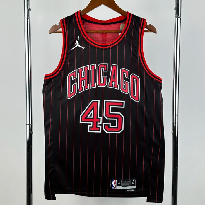 25-26 BULLS JORDAN #45 Black Top Quality Hot Pressing NBA Jersey (Trapeze Edition) 飞人版