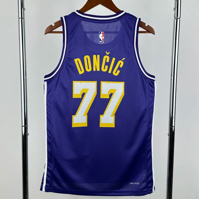 25-26 Lakers DONCIC #77 Purple Top Quality Hot Pressing NBA Jersey (Trapeze Edition) 飞人版
