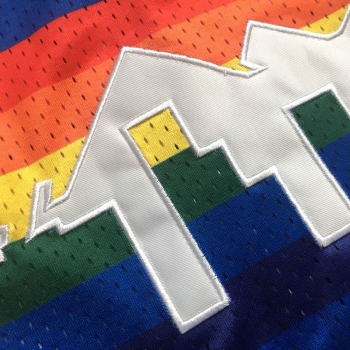 1991-1992 M&N Nuggets Mutombo #55 Retro Top Quality Dense Embroidery NBA Jersey