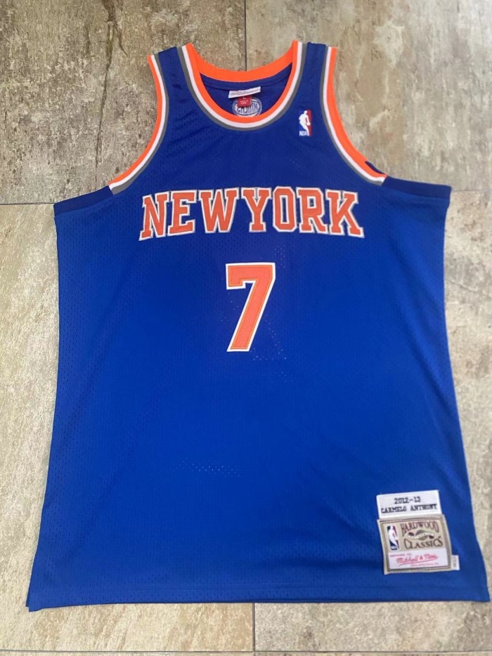 2012-2013 M&N The Knicks Anthony #7 Retro Top Quality Dense Embroidery NBA Jersey