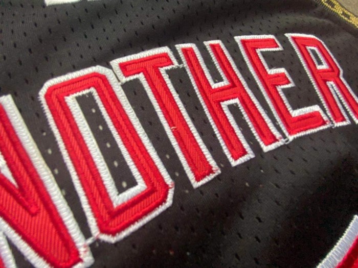 Heat BR Another #1 Black Retro Top Quality Dense Embroidery NBA Jersey