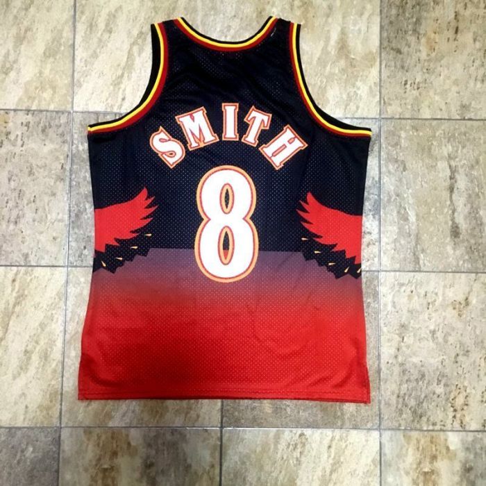 1996-1997 M&N Hawks Smith #8 Retro Top Quality Dense Embroidery NBA Jersey