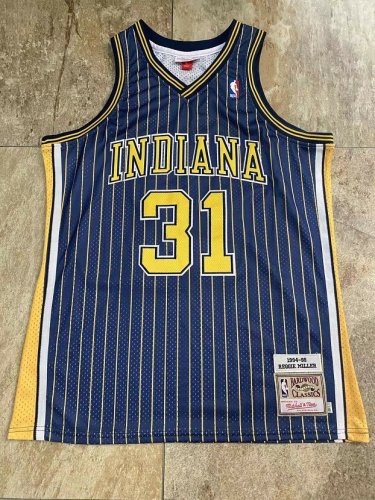 1994-1995 M&N Pacers R.Miller #31 Retro Top Quality Dense Embroidery NBA Jersey