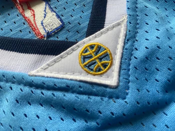 2016-2017 M&N Nuggets Jokic #15 Blue Retro Top Quality Dense Embroidery NBA Jersey