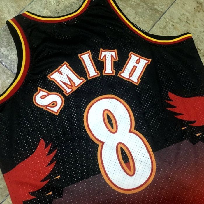 1996-1997 M&N Hawks Smith #8 Retro Top Quality Dense Embroidery NBA Jersey