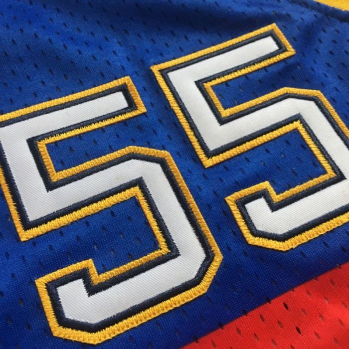 1991-1992 M&N Nuggets Mutombo #55 Retro Top Quality Dense Embroidery NBA Jersey