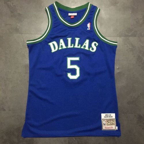 1994-1995 M&N Dallas Kidd #5 Retro Top Quality Dense Embroidery NBA Jersey