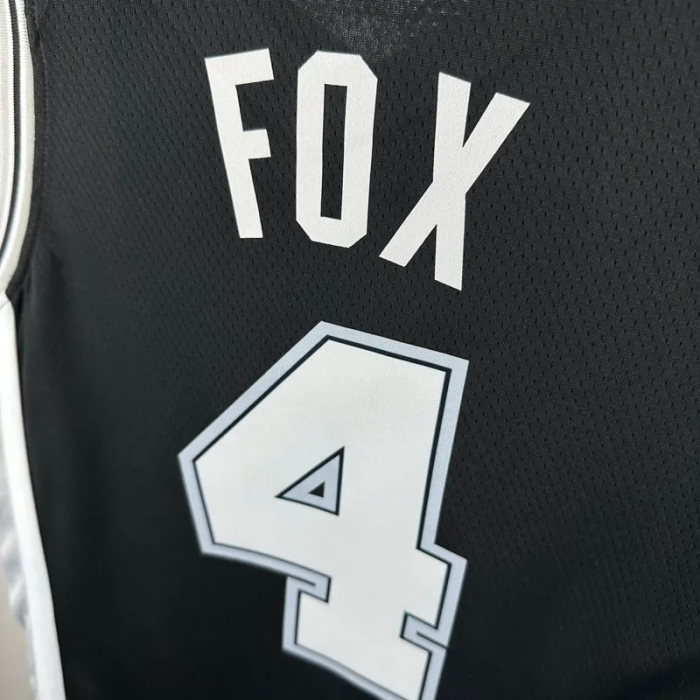 22-23 SA Spurs FOX #4 Black Top Quality Hot Pressing NBA Jersey
