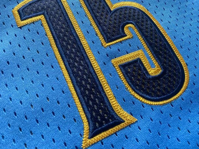 2016-2017 M&N Nuggets Jokic #15 Blue Retro Top Quality Dense Embroidery NBA Jersey