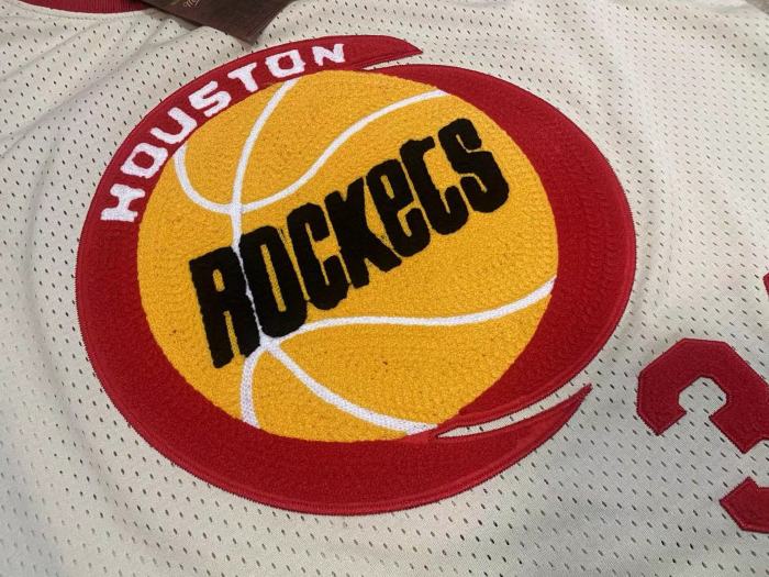 M&N Rockets Olajuwon #34 White Retro Top Quality Dense Embroidery NBA Jersey