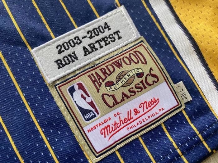 2003-2004 M&N Pacers Artest #91 Retro Top Quality Dense Embroidery NBA Jersey