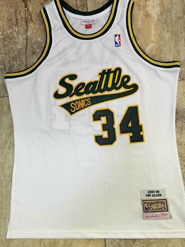 2005-2006 M&N Supersonics Allen #34 Retro Top Quality Dense Embroidery NBA Jersey
