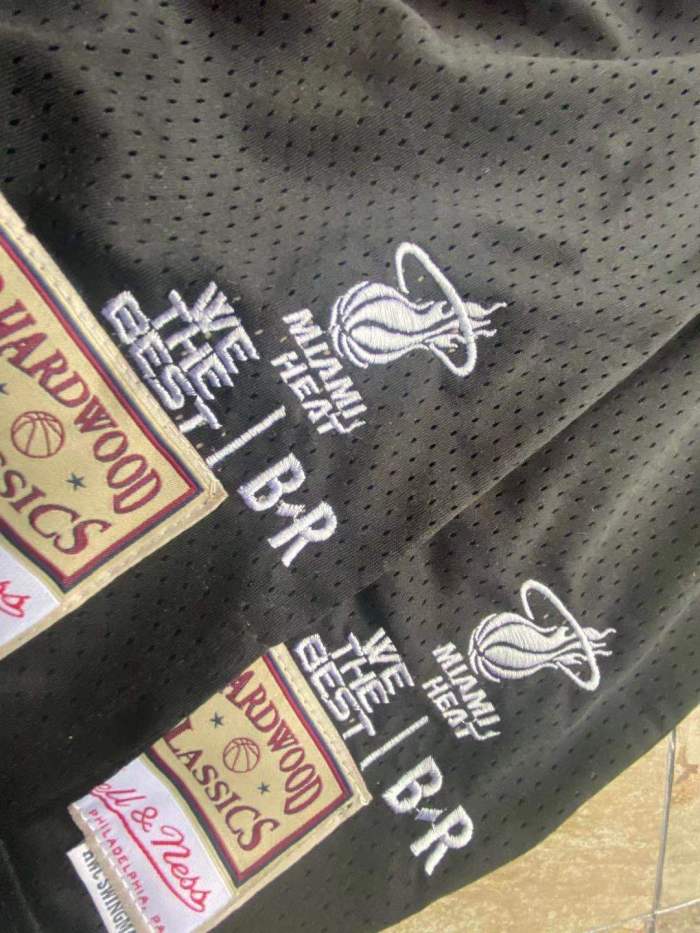 Heat BR Another #1 Black Retro Top Quality Dense Embroidery NBA Jersey